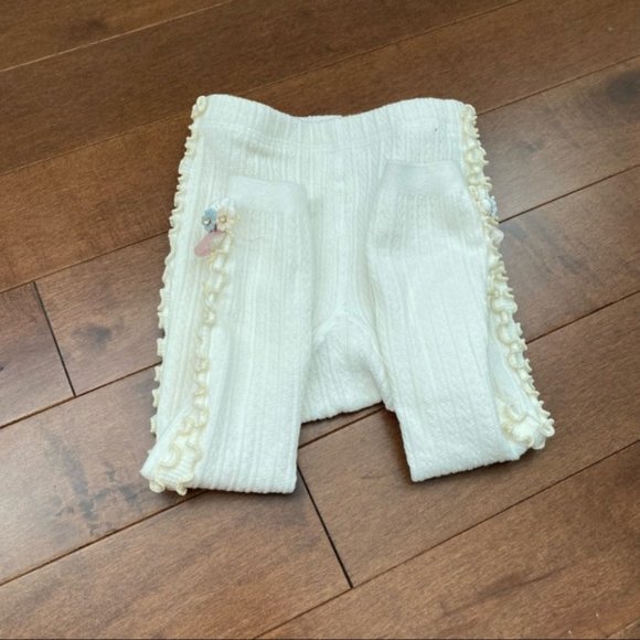 Warm knit baby girl tights size 12m & 24m - Picture 4 of 9